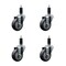 Service Caster 3.5'' SS Thermoplastic Rubber Wheel Swivel 1-1/8'' Expanding Stem Caster Set, 4PK SCC-SSEX20S3514-TPRB-118-4 - alternate 1